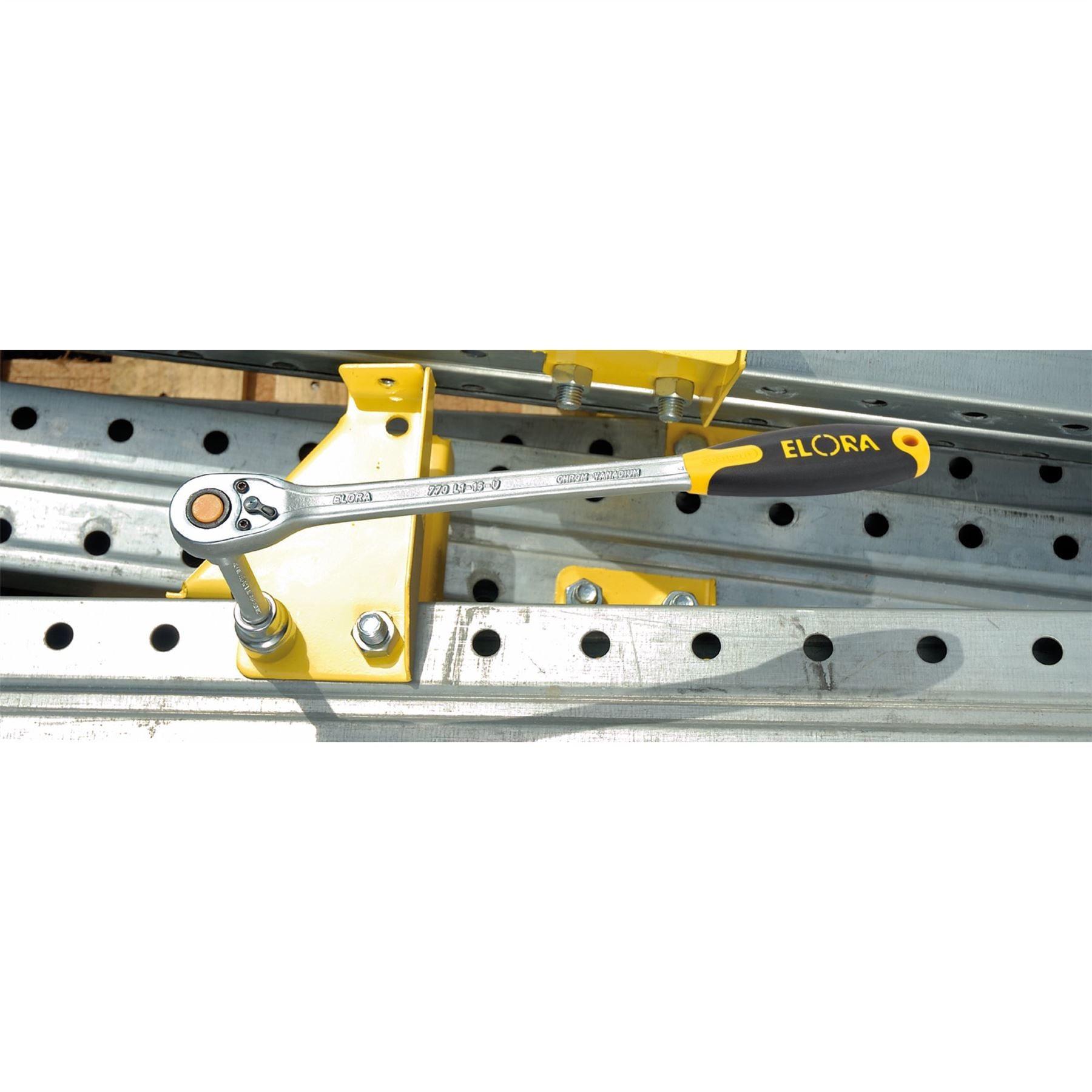 Elora 58747 Quick Release Soft Grip Reversible Ratchet 1/2" Sq. Dr. 375mm Elora
