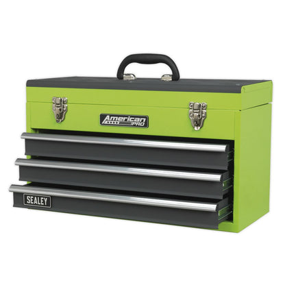 Sealey AP9243BBHV Tool Chest 3 Drawer Portable with Ball-Bearing Slides - Green/Grey Sealey