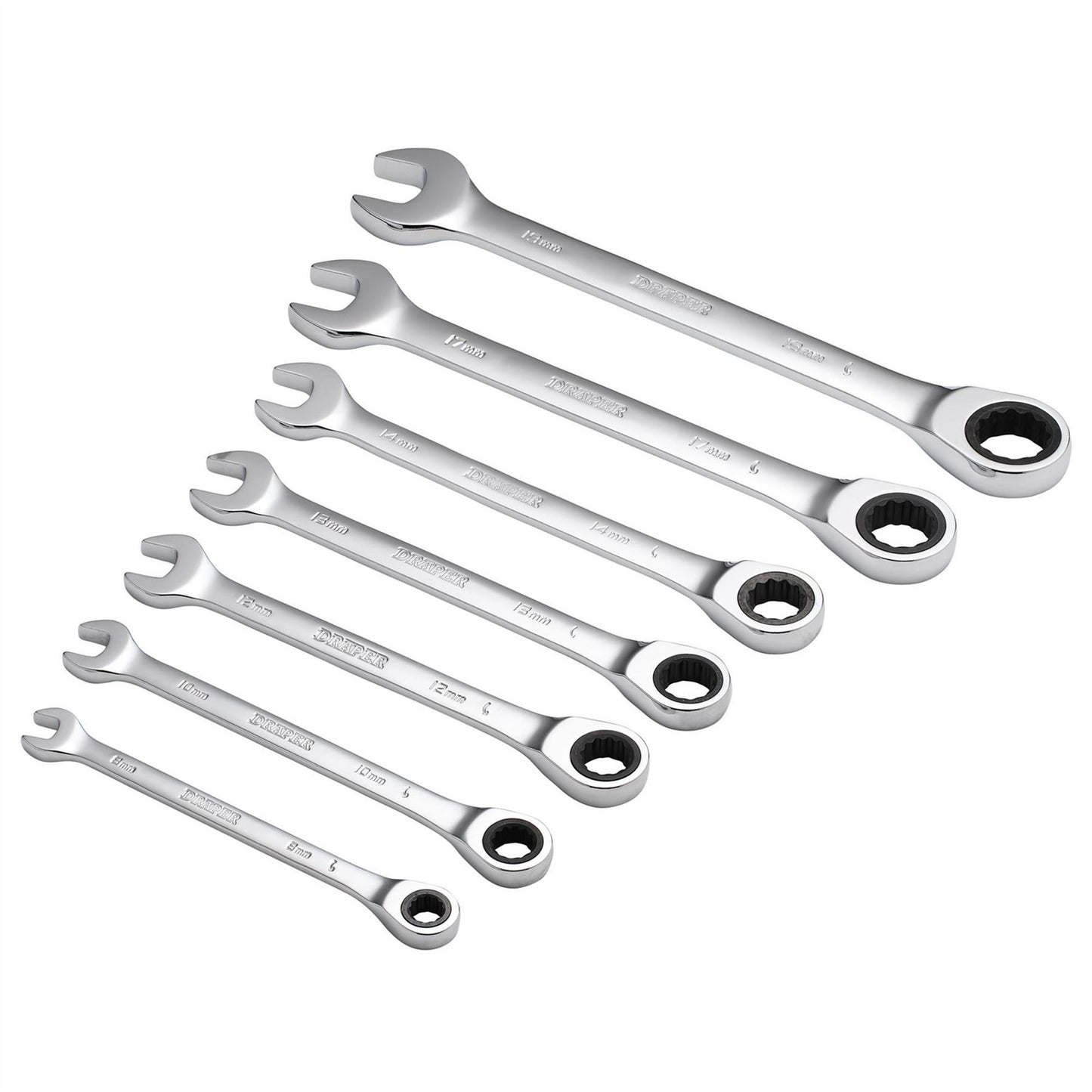 Draper 25397 HI-TORQ® Metric Ratcheting Combination Spanner Set 7 Piece Draper