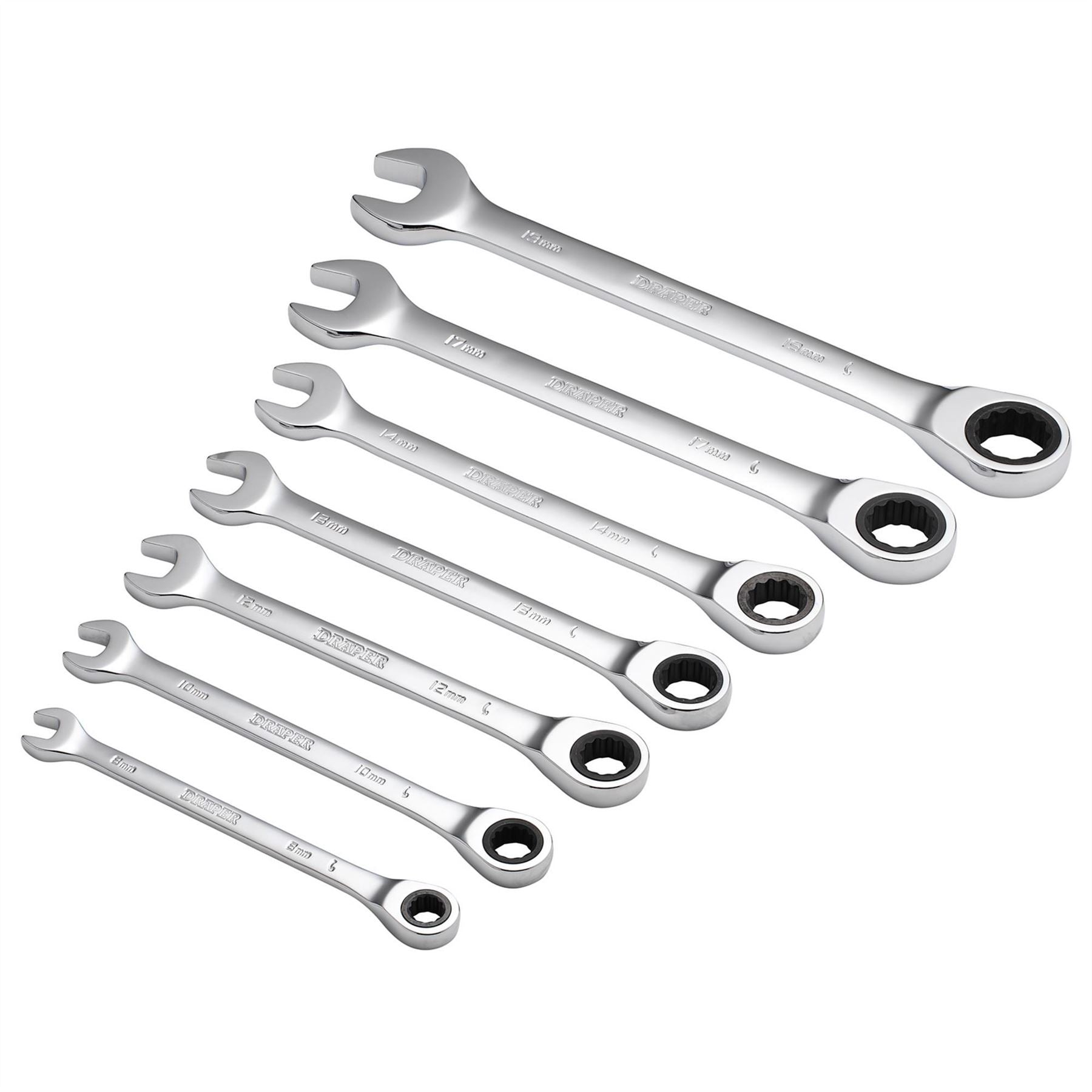 Draper 25397 HI-TORQ® Metric Ratcheting Combination Spanner Set 7 Piece Draper