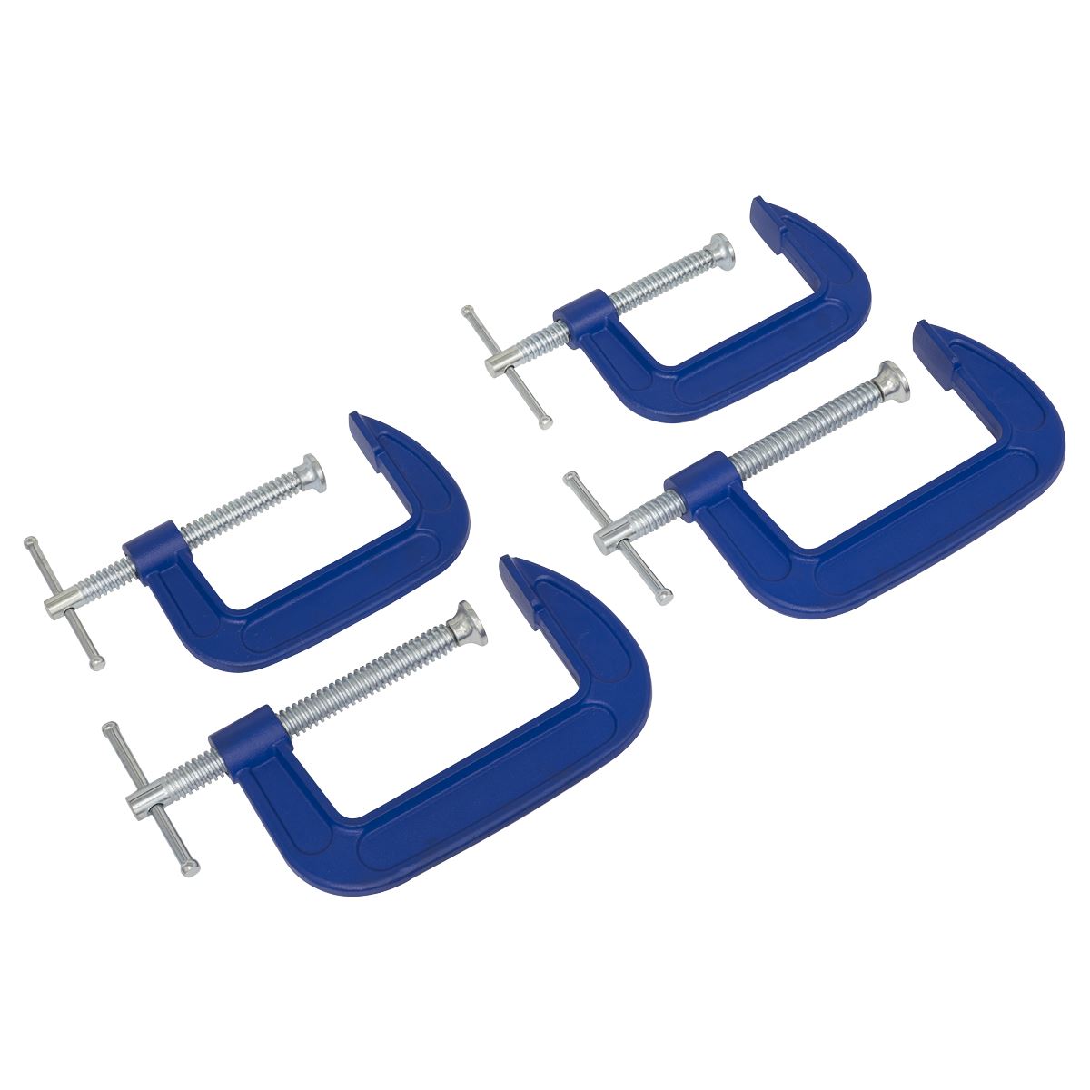 Sealey AK6003SET G-Clamp Set 75mm & 100mm - 4pc Sealey