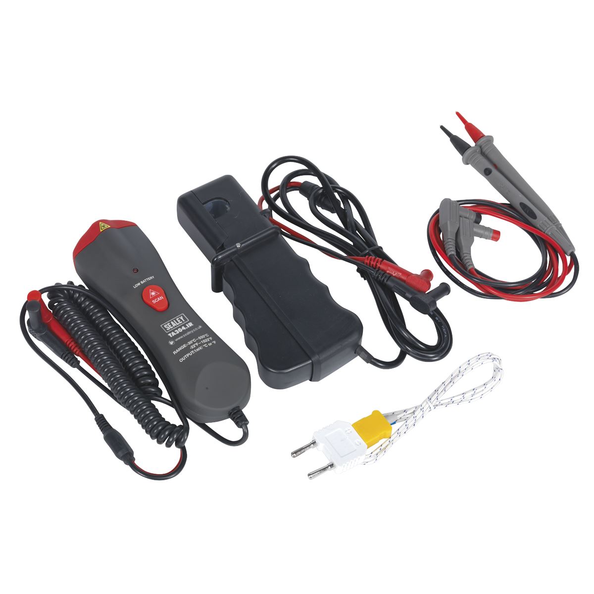 Sealey TA304 Digital Automotive Analyser 15-Function with Inductive Coupler/Infrared Temperature Probe Sealey