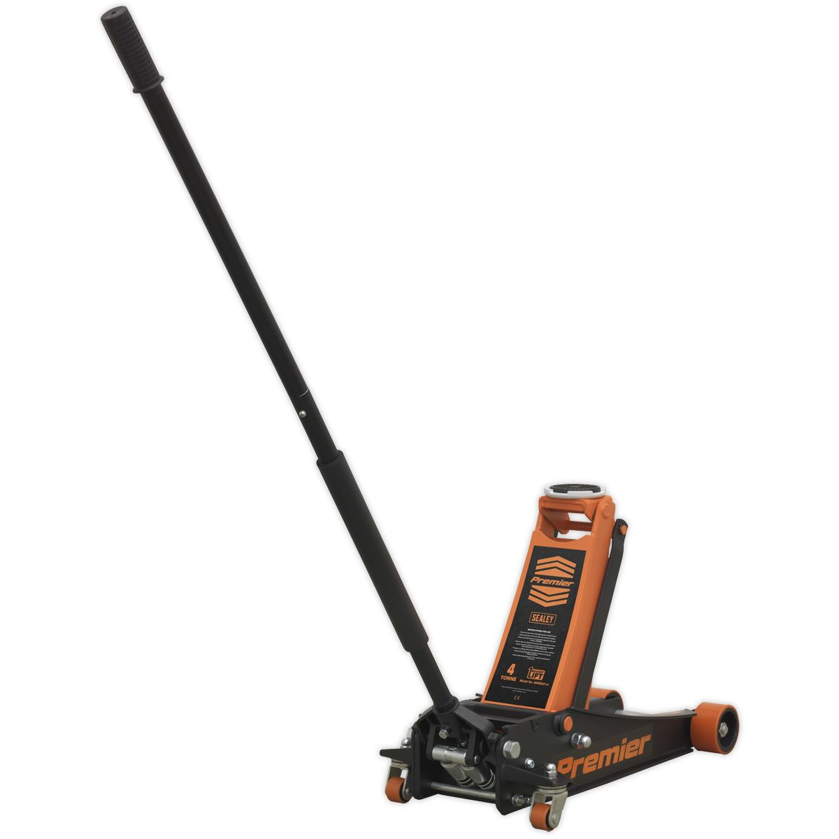 Sealey 4040AO Premier Low Profile Trolley Jack with Rocket Lift 4 Tonne - Orange Sealey