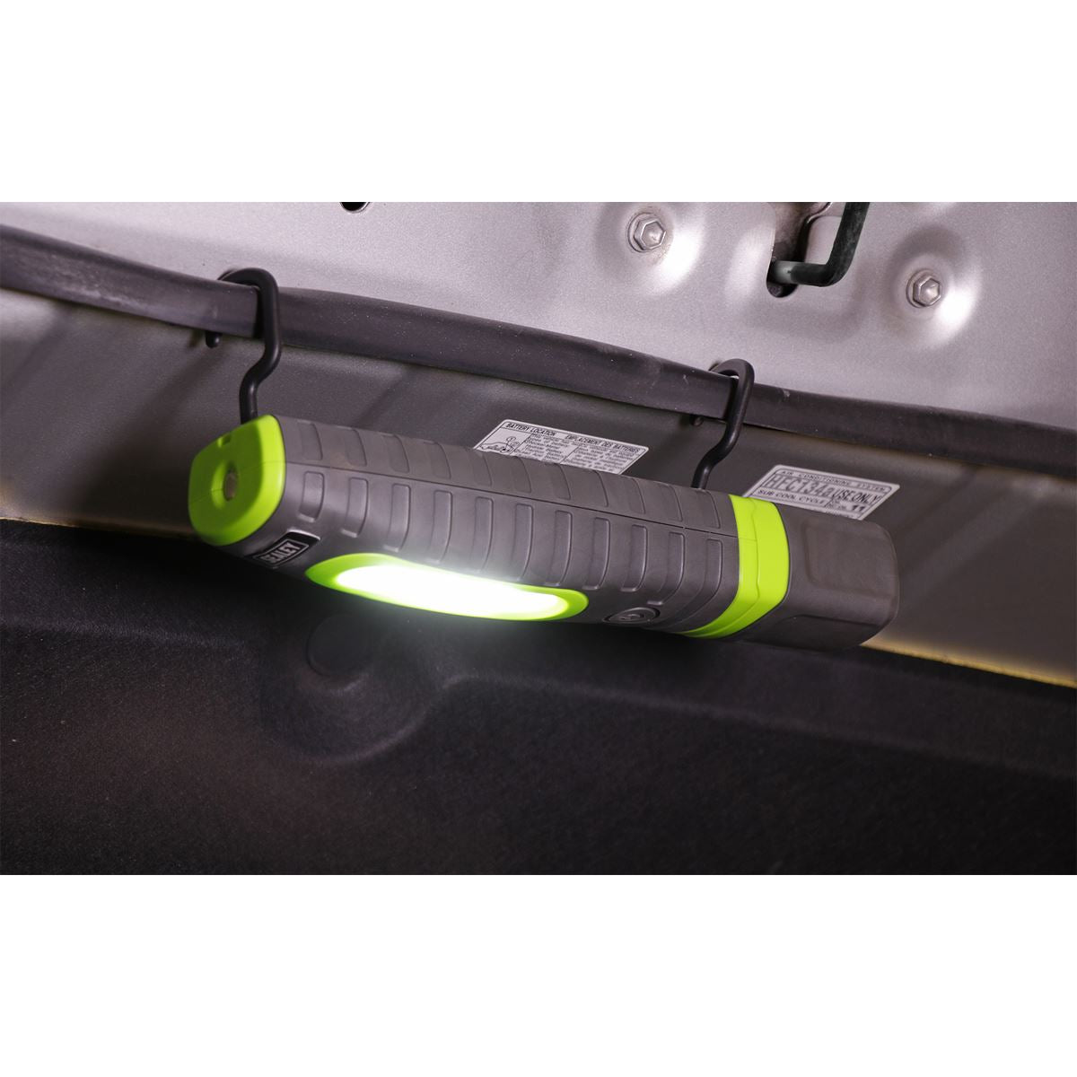 Sealey LED3606G Rechargeable 360° Inspection Lamp 15W & 3W SMD LED Green 2 x Lithium-ion Sealey