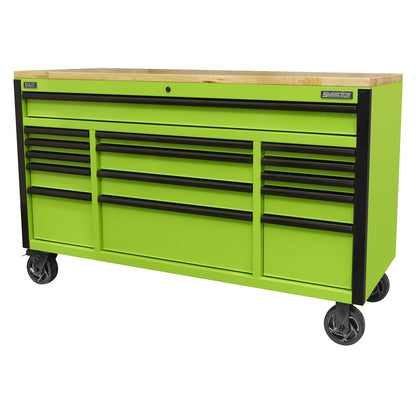 Sealey AP6115BE 15 Drawer Mobile Trolley with Wooden Worktop 1549mm Sealey