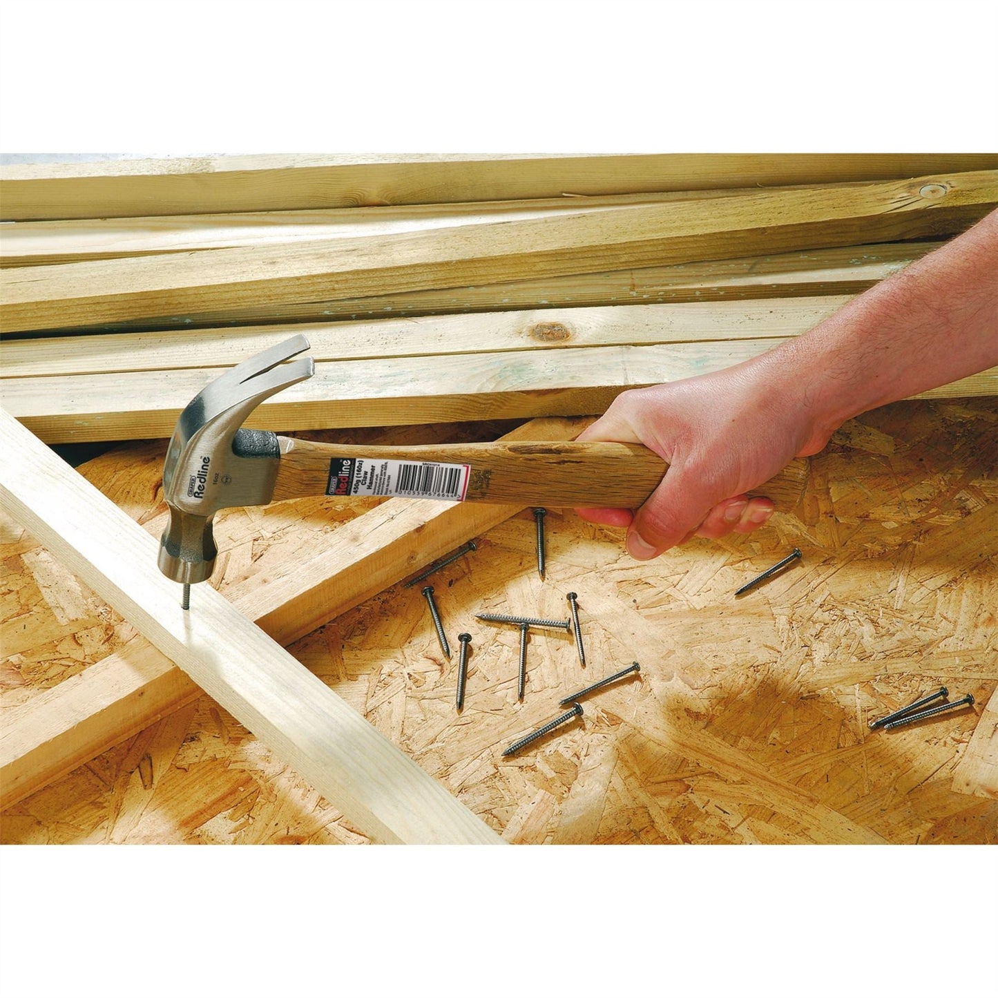 Draper 67664 Redline® Claw Hammer with Hardwood Shaft 450g/16oz Draper