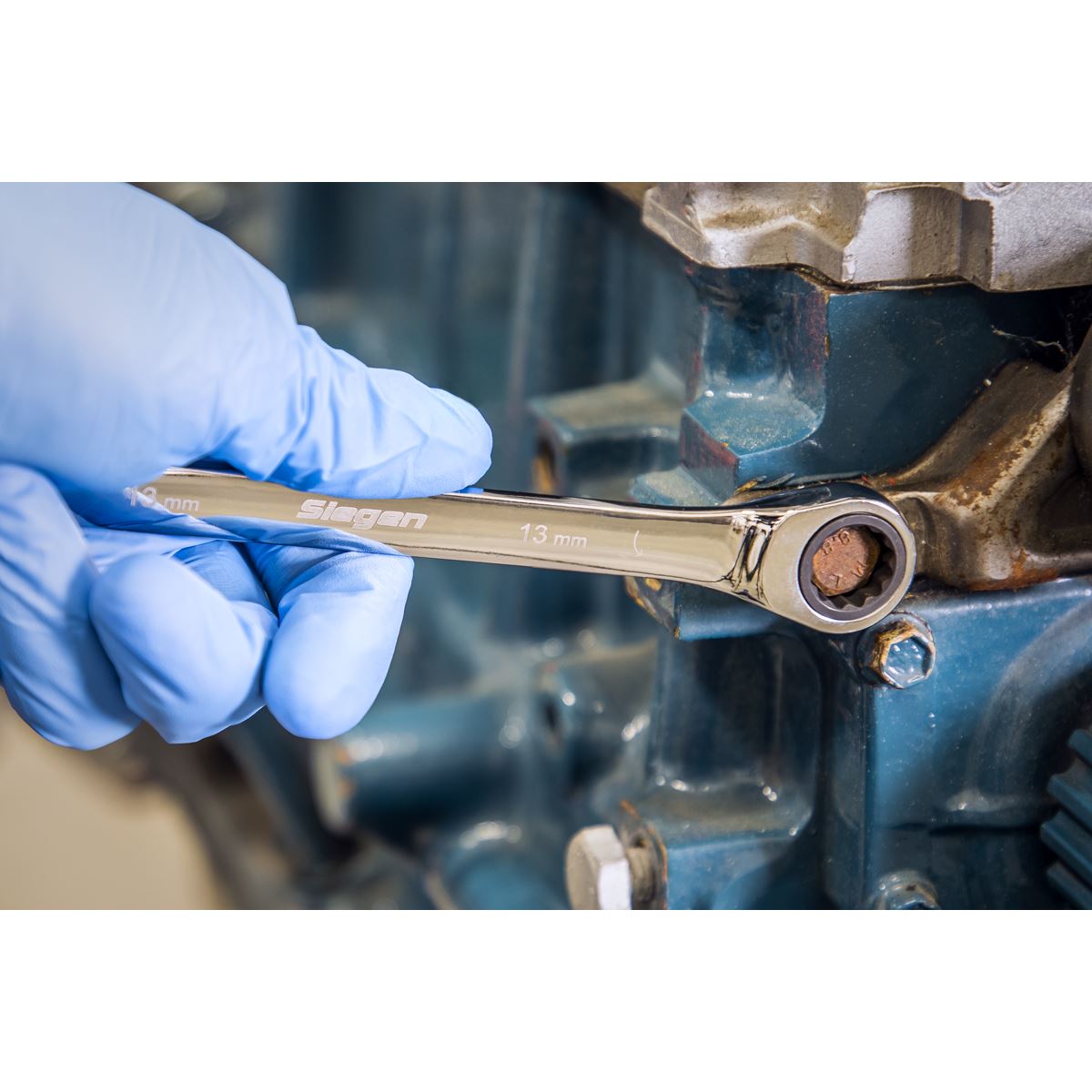 Siegen S01247 Combination Ratchet Spanner Set 15pc Metric Siegen