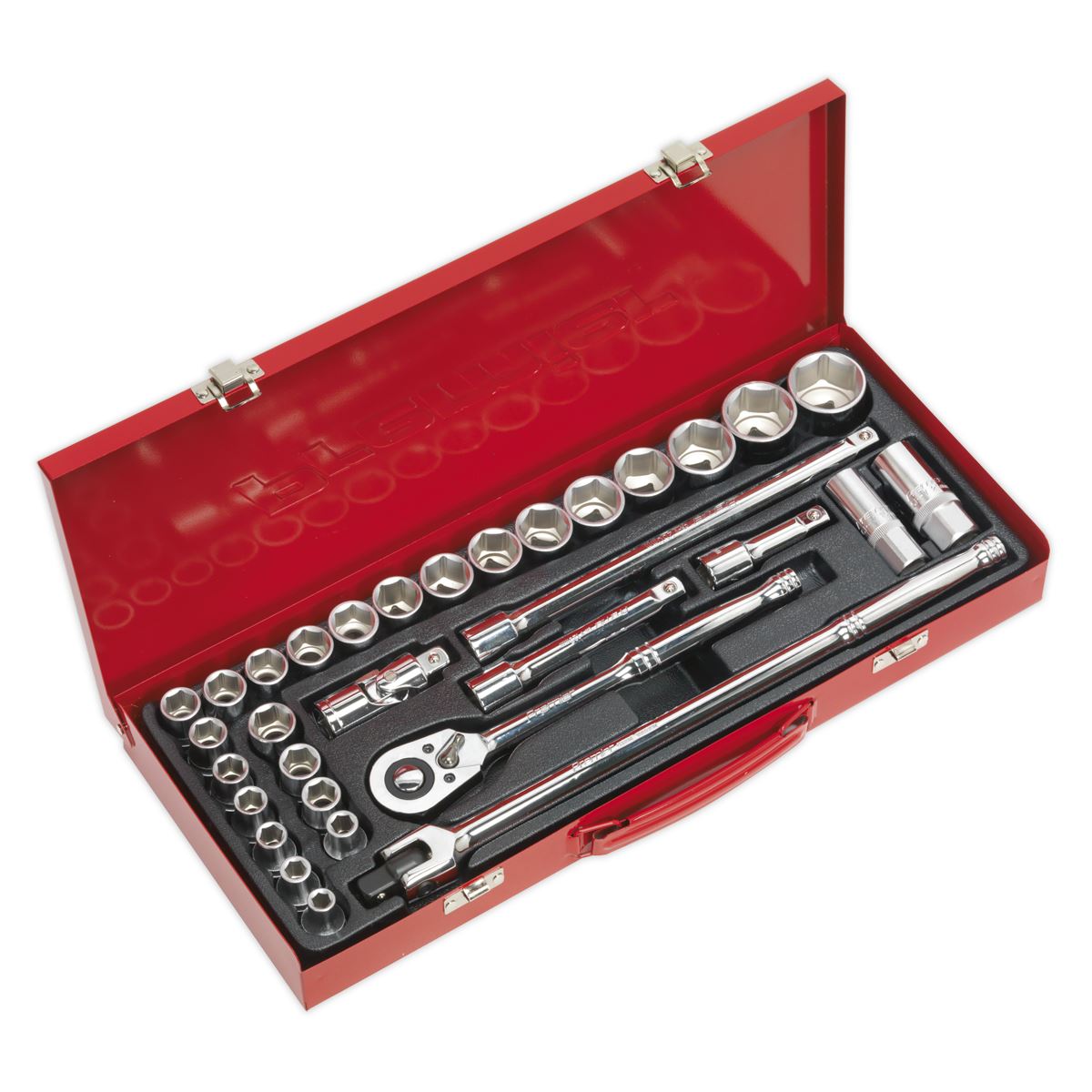 Sealey AK693 Socket Set 32pc 1/2"Sq Drive 6pt WallDrive® - Metric/Imperial Sealey