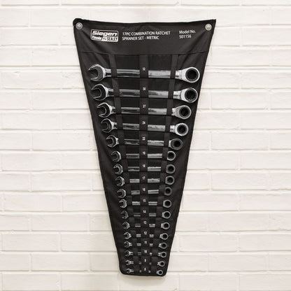 Siegen S01156 Combination Ratchet Spanner Set 17pc Metric Siegen