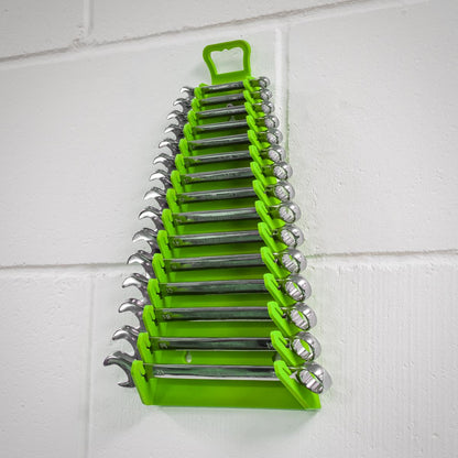 Sealey WR09HV Reverse Spanner Rack Capacity 15 Spanners Hi-Vis Green Sealey
