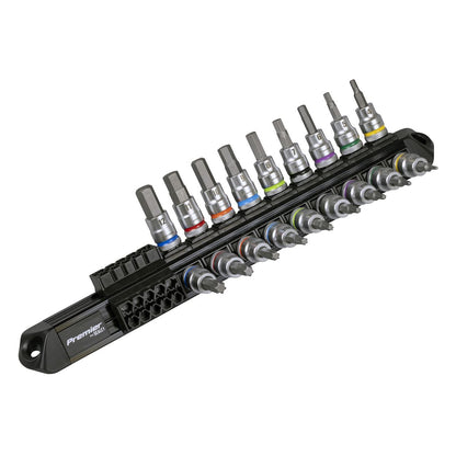 Sealey AK6252 Premier Platinum Series Hex & TRX-Star* Socket Bit Set 3/8"Sq Drive 18pc Sealey