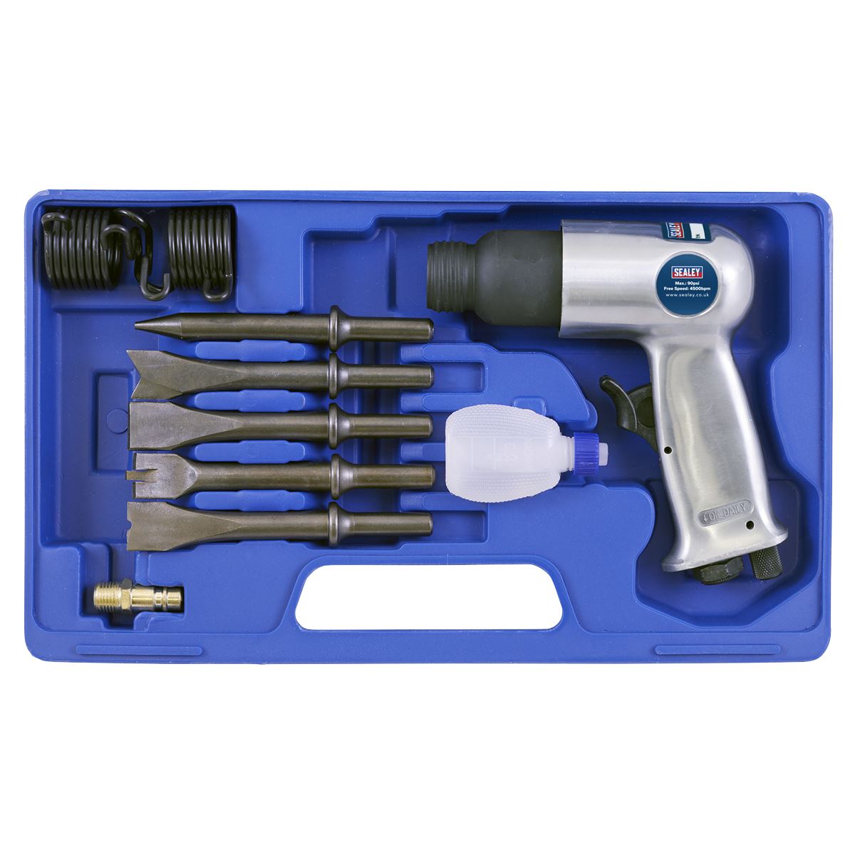 Sealey SA12/S Air Hammer Kit with Chisels Medium Stroke Sealey