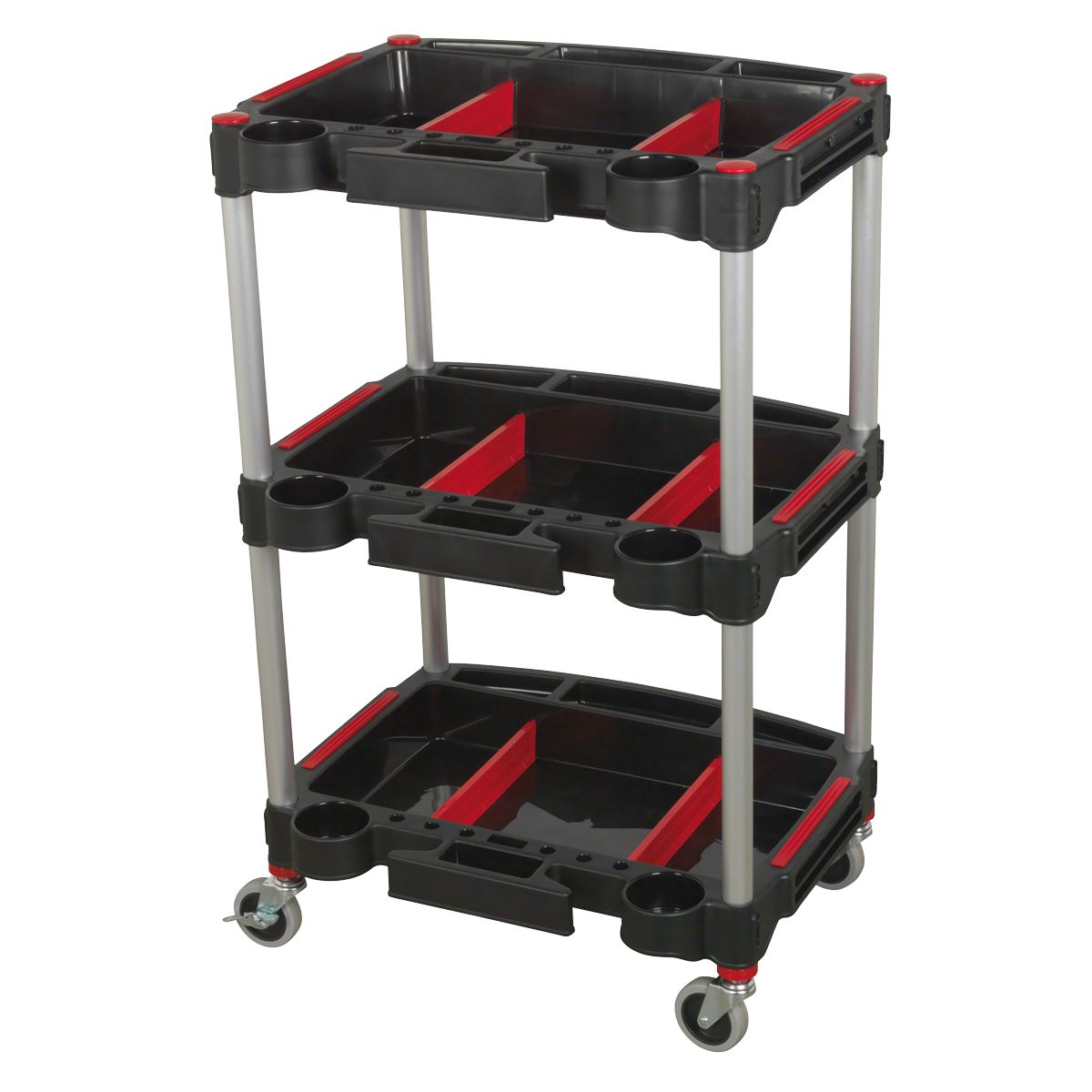 Sealey CX313 Workshop Trolley 3-Level Composite with Parts Storage Sealey