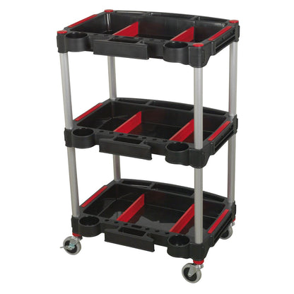 Sealey CX313 Workshop Trolley 3-Level Composite with Parts Storage Sealey