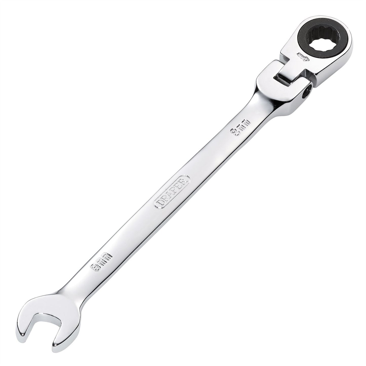 Draper 52009 HI-TORQ® Metric Flexible Head Ratcheting Combination Spanner 8mm Draper