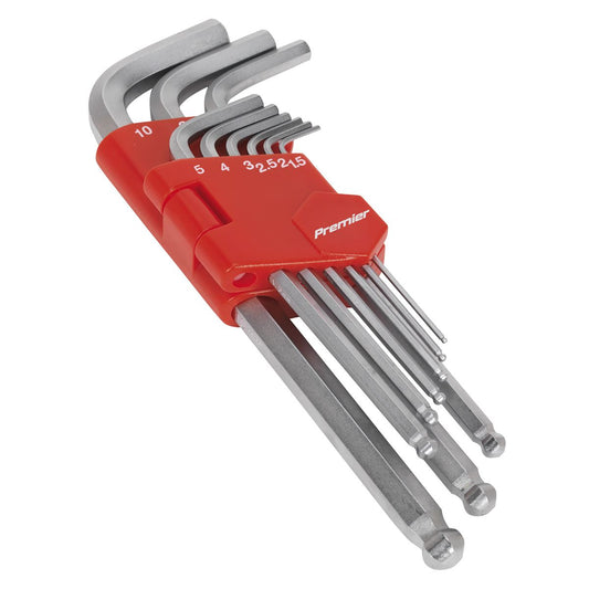 Sealey AK7139 Ball-End Hex Key Set 9pc Long Metric Sealey