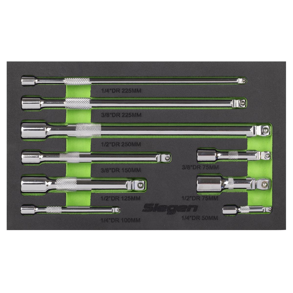 Siegen S01292 Extension Bar Set 1/4", 3/8" & 1/2"Sq Drive 9pc Siegen