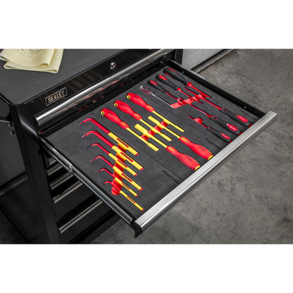 Sealey TBTECOMBO2 63pc Insulated Tool Kit with 7 Drawer Rollcab Sealey