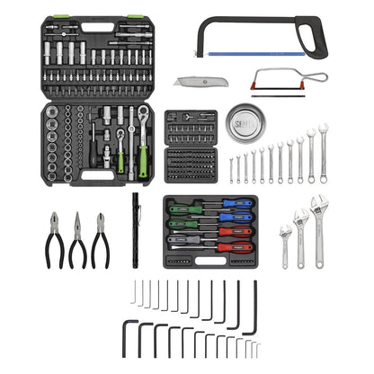 Sealey AP22509BBCOMB Topchest 9 Drawer with Ball-Bearing Slides - Red/Grey & 205pc Tool Kit Sealey