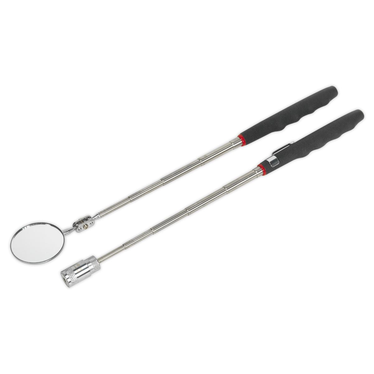 Siegen S0941 Telescopic Magnetic LED Pick-Up Tool & Inspection Mirror Set 2pc Siegen