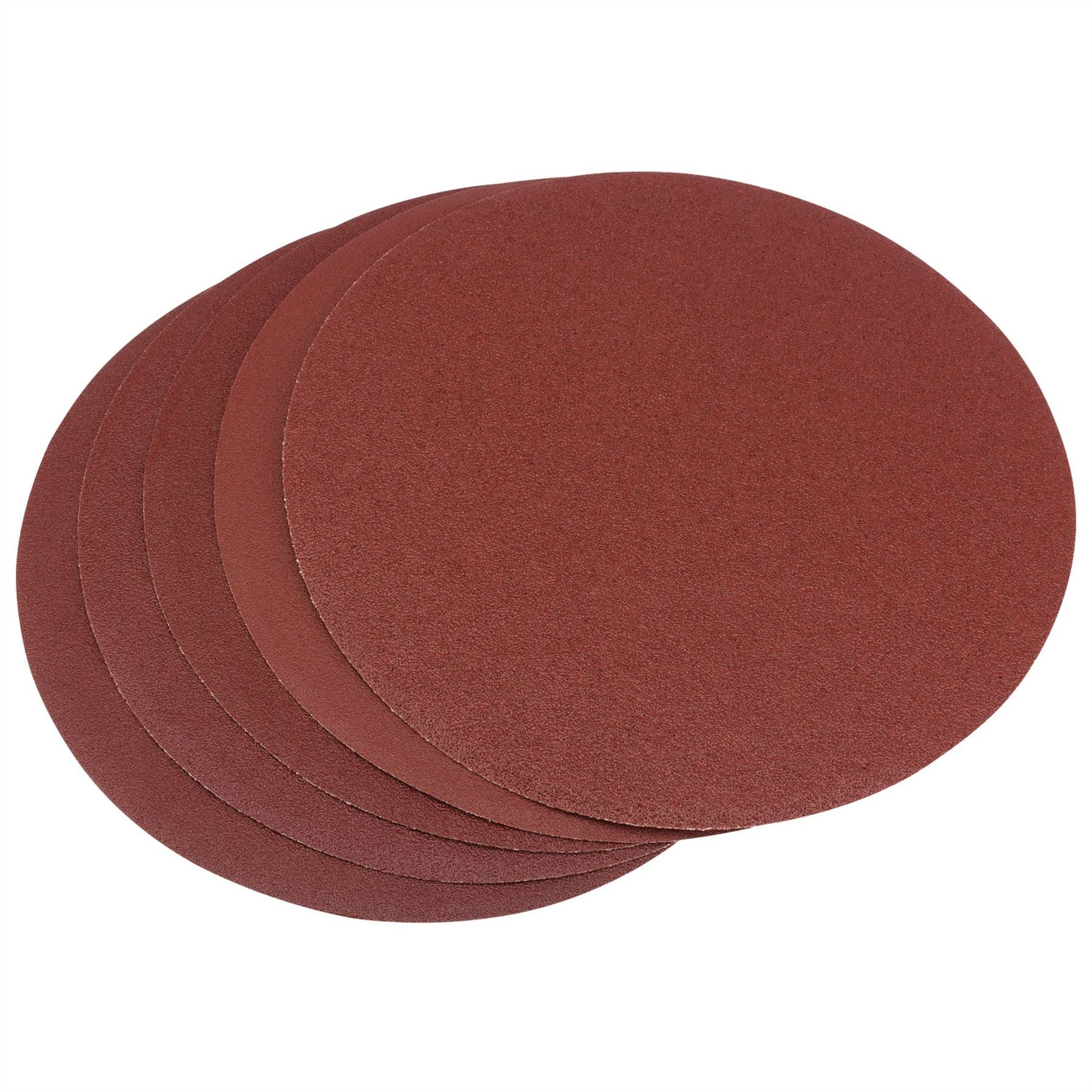 Draper 54665 Assorted Self-Adhesive Aluminium Oxide Sanding Discs 200mm Pack of 5 Draper