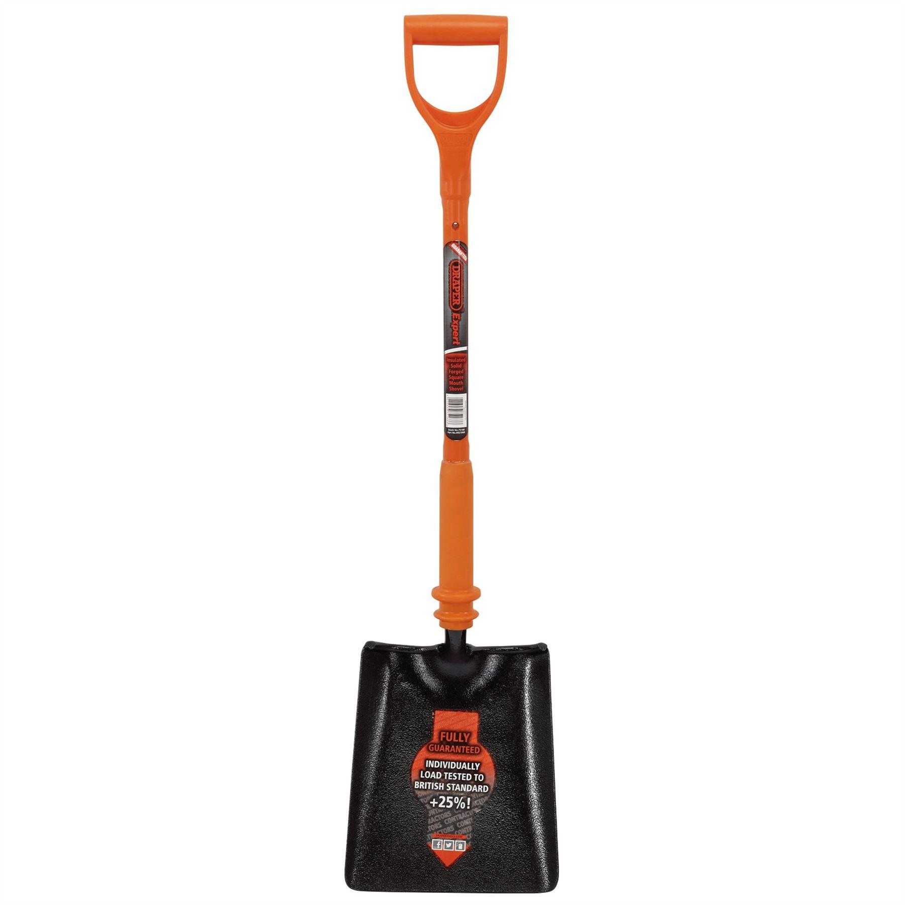 Draper 75168 Expert Fully Insulated Contractors Square Mouth Shovel Draper