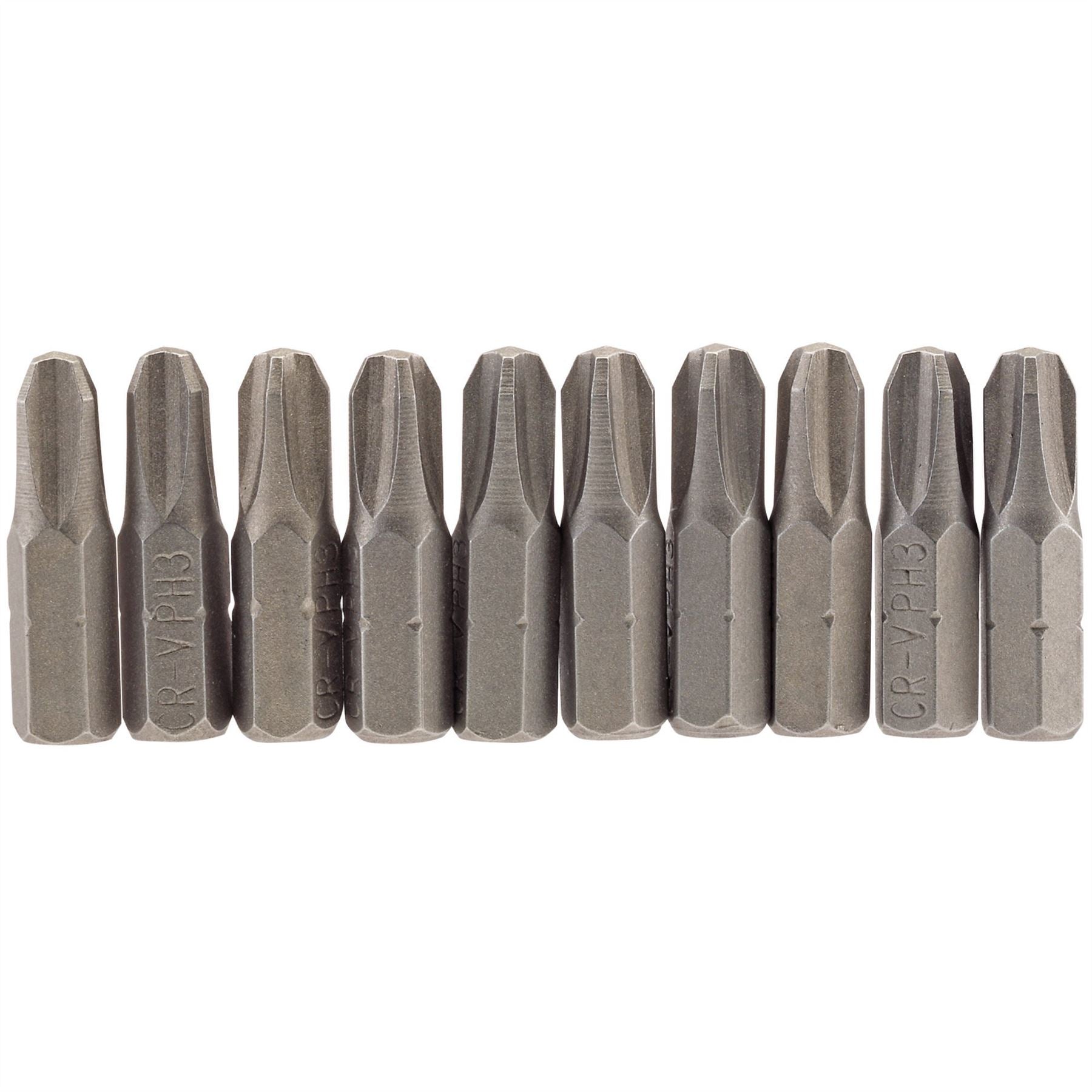 Draper 64087 Cross Slot Insert Bit 1/4" Hex 25mm Long No.3 Pack of 10 Draper