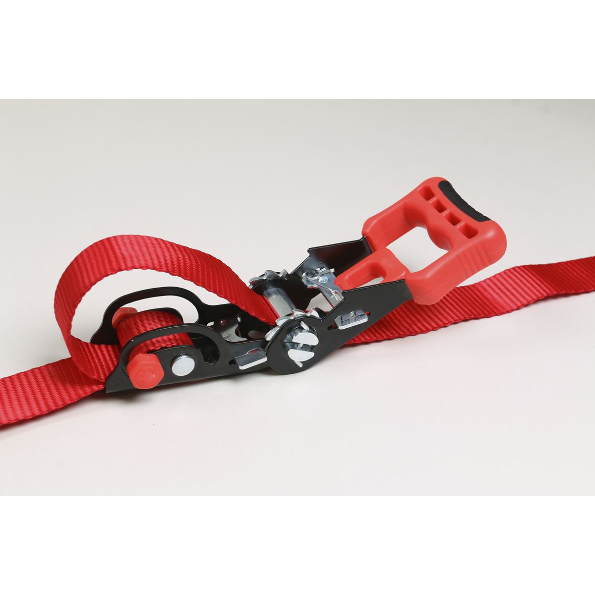 Sealey TD1202SR Slide Ratchet Strap 32mm x 3m Polyester Webbing with S-Hooks 1200kg Breaking Strength Sealey