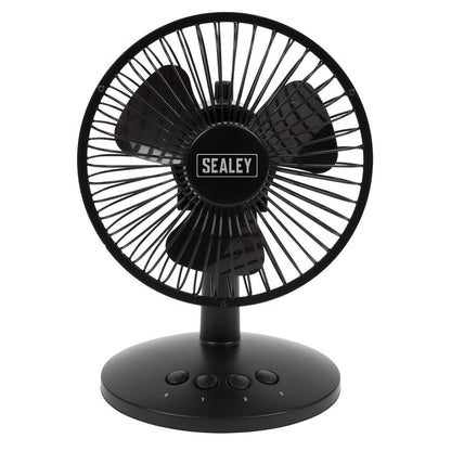 Sealey SFF6USB Oscillating USB Desk Fan 3-Speed 6" Sealey