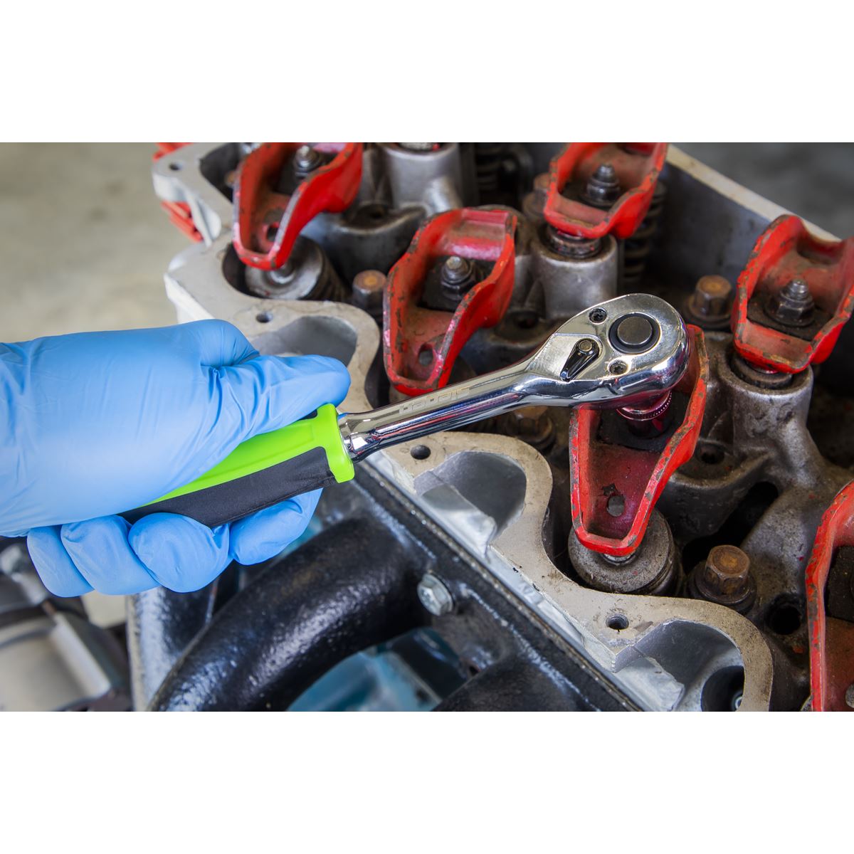 Siegen S01201 Ratchet Wrench 3/8"Sq Drive Pear-Head Flip Reverse Siegen