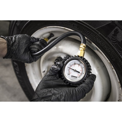 Sealey TST/PG6 Tyre Pressure Gauge with Clip-On Chuck 0-7bar(0-100psi) Sealey