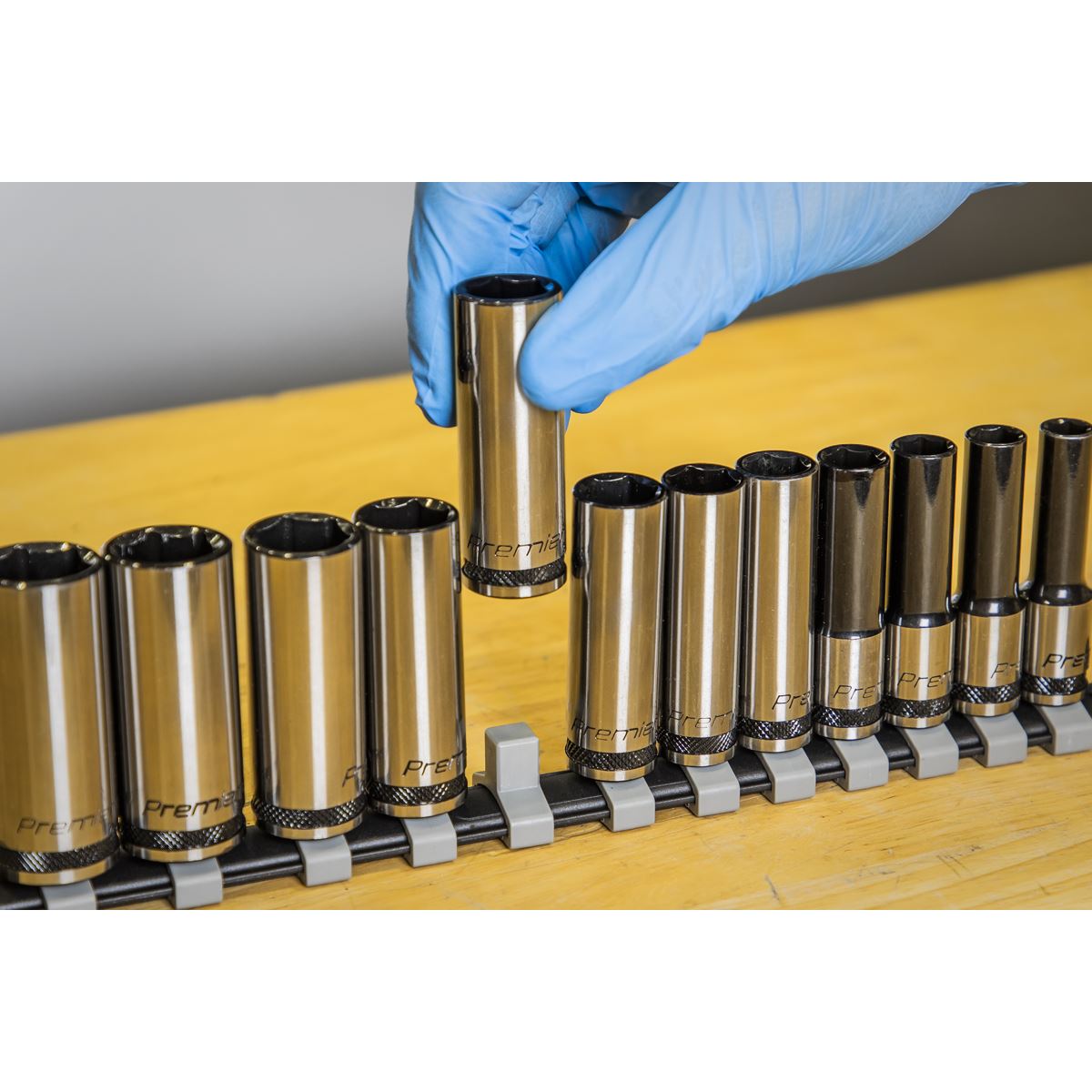 Sealey AK7993 Socket Set Deep 12pc 3/8"Sq Drive Metric - Premier Black Sealey