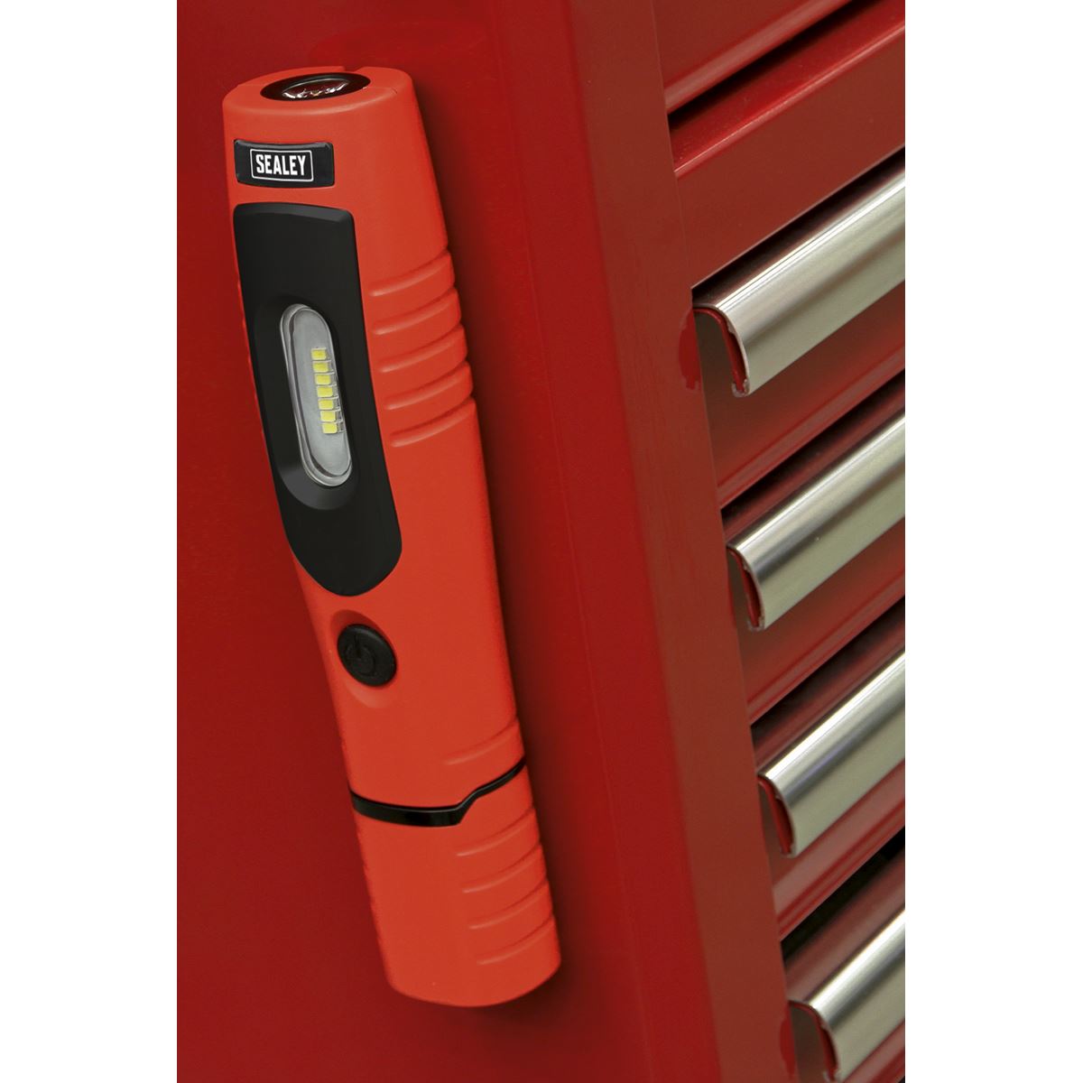 Sealey LED3602R Rechargeable 360° Inspection Light 4W & 3W SMD LED Red Lithium-ion Sealey