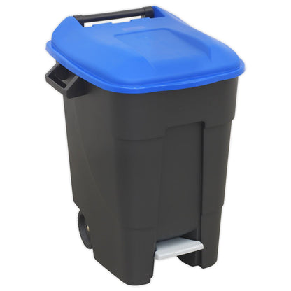 Sealey BM100PB Refuse/Wheelie Bin with Foot Pedal 100L - Blue Sealey