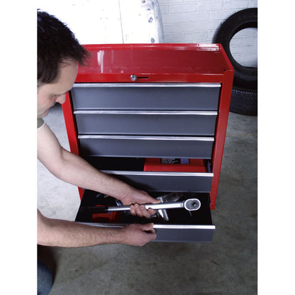 Sealey AP22505BB Rollcab 5 Drawer with Ball-Bearing Slides - Red/Grey Sealey