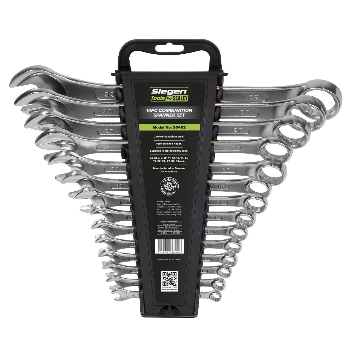 Siegen S0402 Combination Spanner Set 14pc Metric Siegen