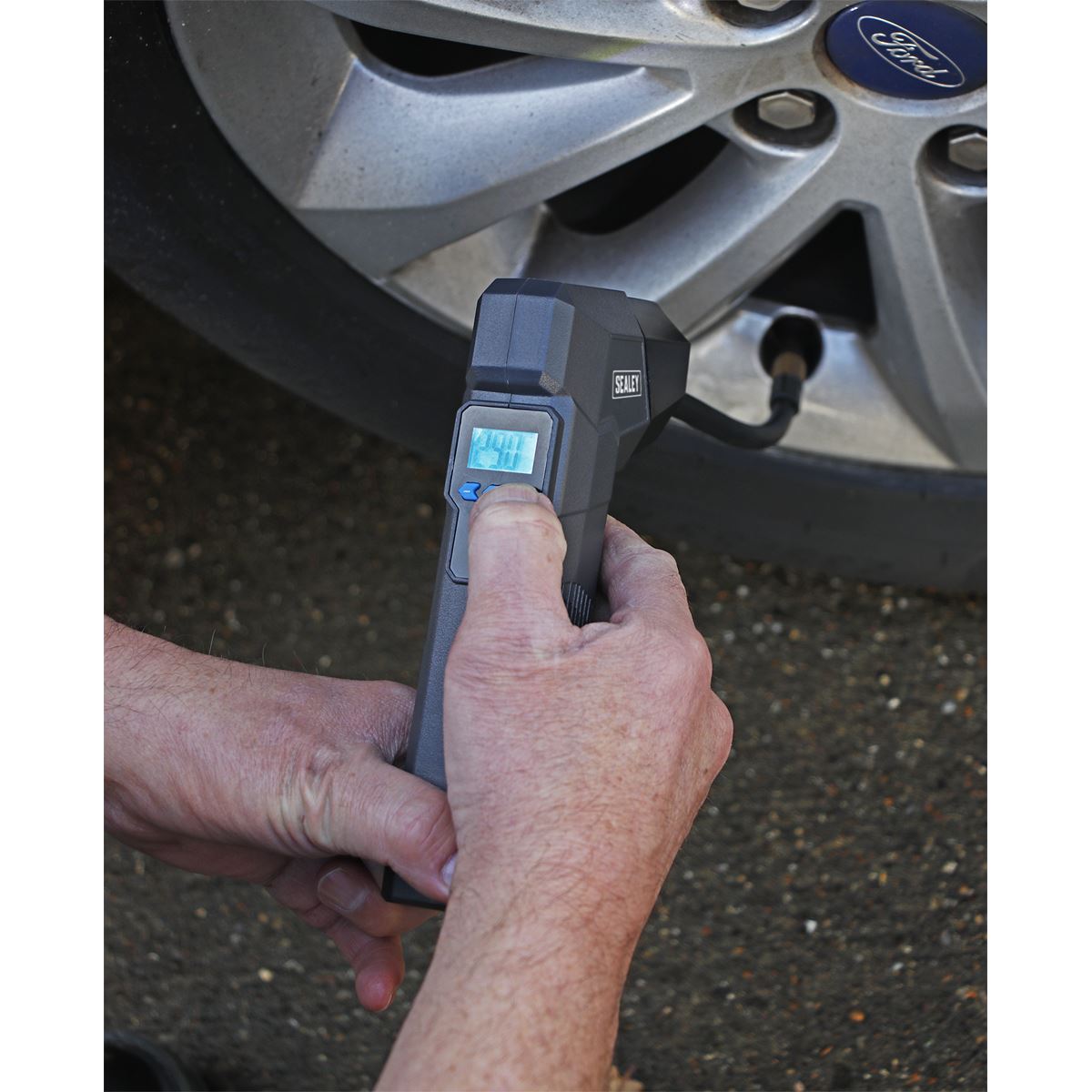 Sealey CTI120 Compact Rechargeable Tyre Inflator & Power Bank with Worklight Sealey