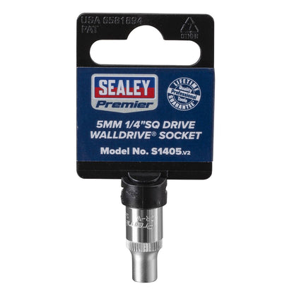 Sealey S1405 WallDrive® Socket 5mm 1/4"Sq Drive Sealey