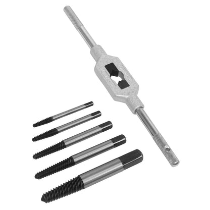 Sealey AK721 Screw Extractor Set with Wrench 6pc Helix Type Sealey