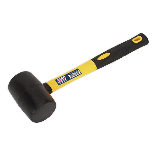 Sealey RMB100 Rubber Mallet 1lb with Fibreglass Shaft Sealey