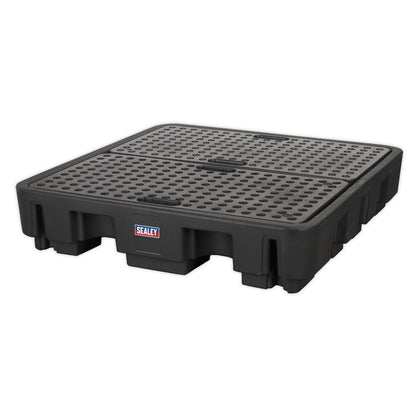 Sealey DRP18 4 Drum Polyethylene Barrel Bund Spill Pallet 1380 x 1290 x 280mm Sealey
