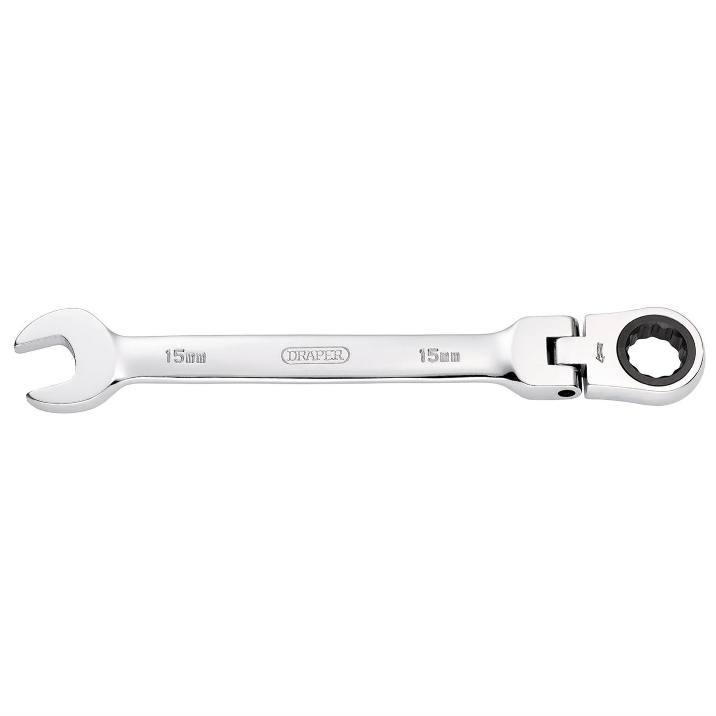 Draper 52017 HI-TORQ® Metric Flexible Head Ratcheting Combination Spanner 15mm Draper
