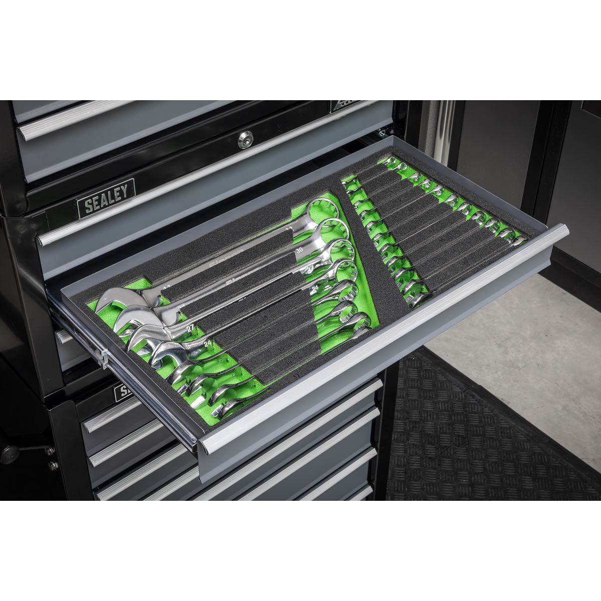 Siegen S01272 Tool Tray with Combination Spanner Set 19pc - Metric Siegen