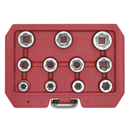 Sealey AK7281 Bolt Extractor Socket Set 11pc 3/8"Sq Drive Metric Sealey
