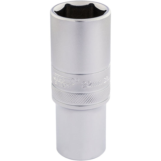 Draper 16654 6 Point Metric Deep Socket 1/2" Sq. Dr. 22mm Draper