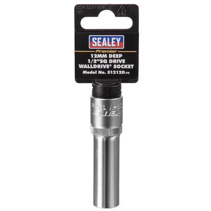 Sealey S1212D WallDrive® Socket 12mm Deep 1/2"Sq Drive Sealey