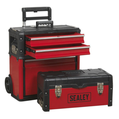 Sealey AP548 Mobile Steel/Composite Toolbox - 3 Compartment Sealey