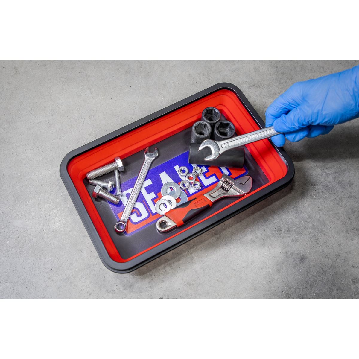 Sealey APCMTS Parts Tray Collapsible Magnetic - Set of 3 Sealey