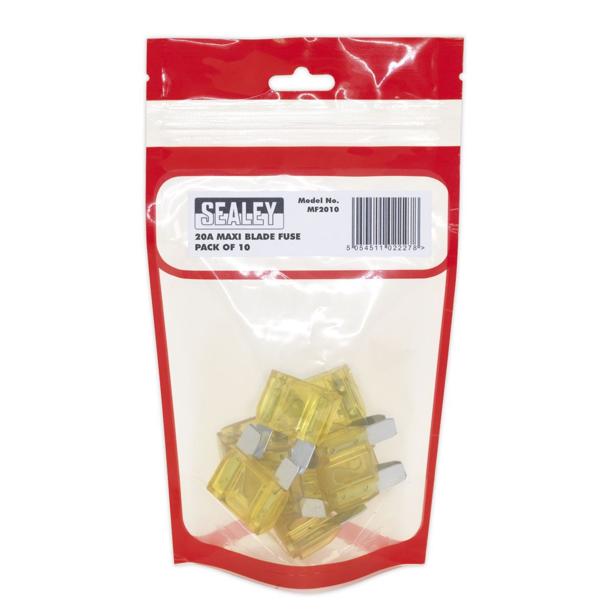 Sealey MF2010 Automotive MAXI Blade Fuse 20A Pack of 10 Sealey