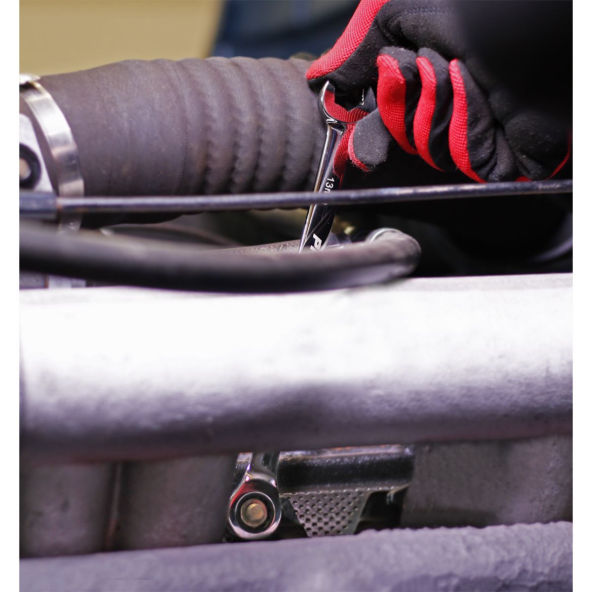 Sealey AK63914 Combination Ratchet Spanner Set 10pc Extra-Long Metric Sealey